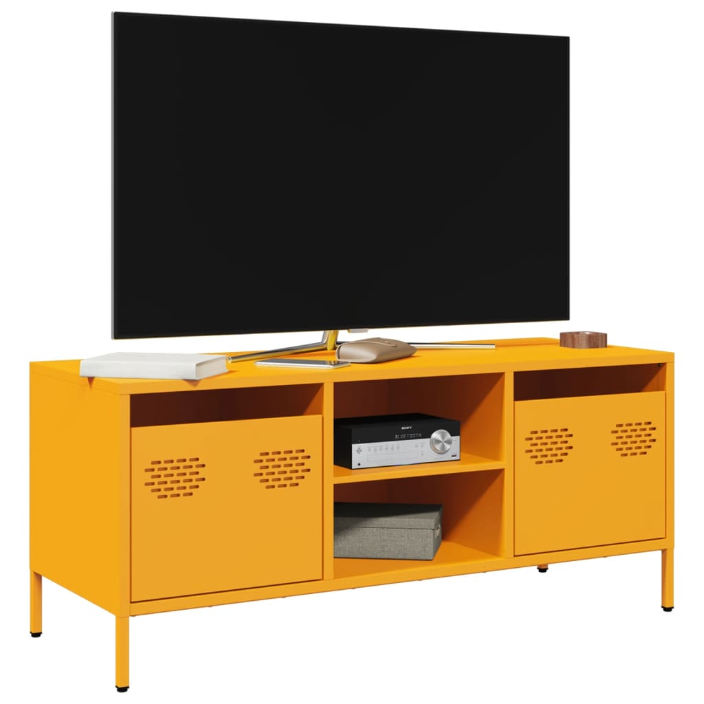 TV-taso sinapinkeltainen 101,5x39x43,5 cm kylmävalssattu teräs
