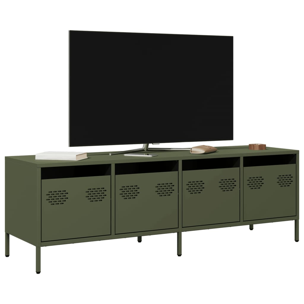 TV-taso oliivinvihreä 135x39x43,5 cm kylmävalssattu teräs