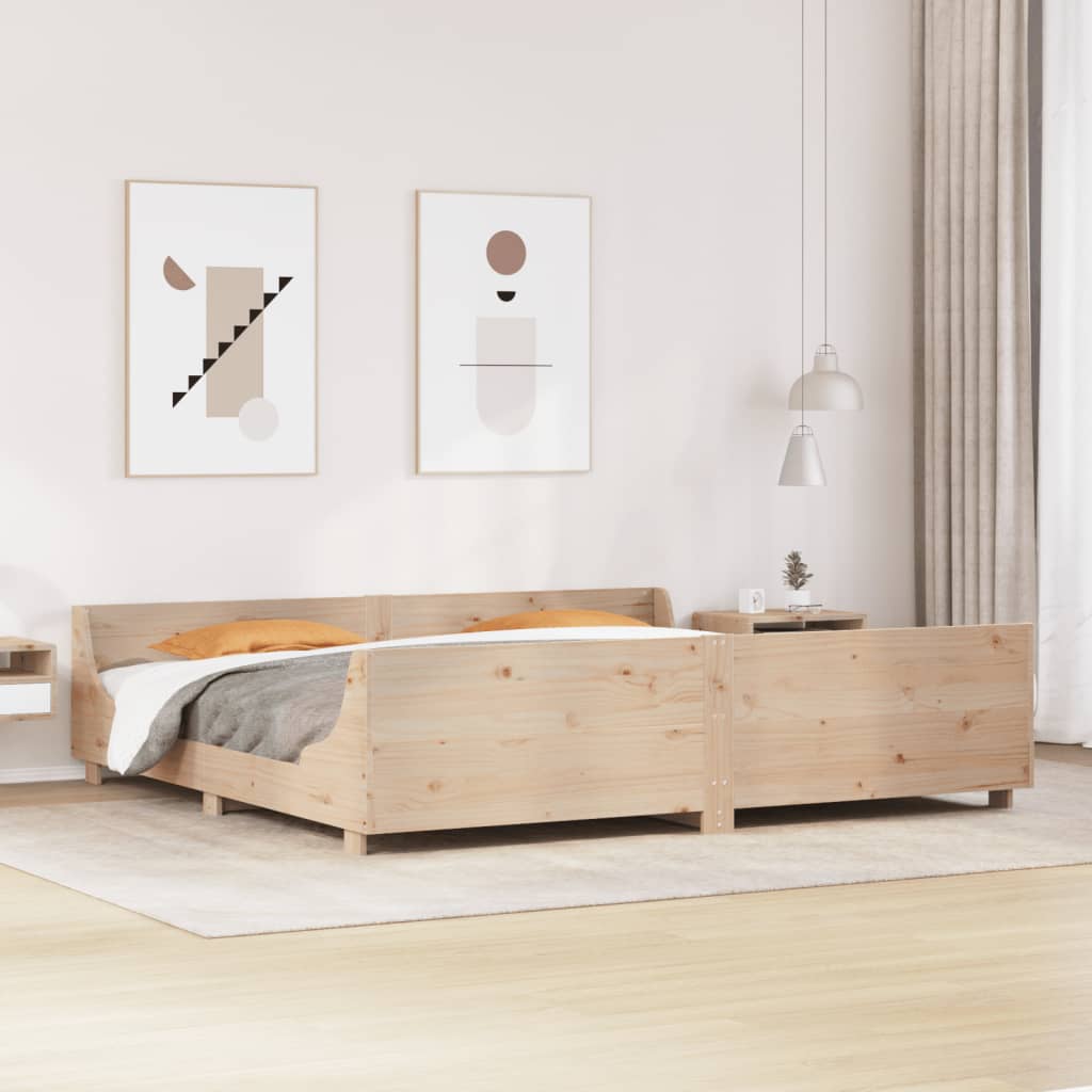 Sänky ilman patjaa 200x200 cm täysi mänty