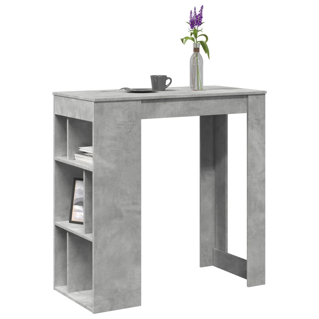 Baaripöytä/telineet betoninharmaa 102x50x103,5 cm tekninen puu