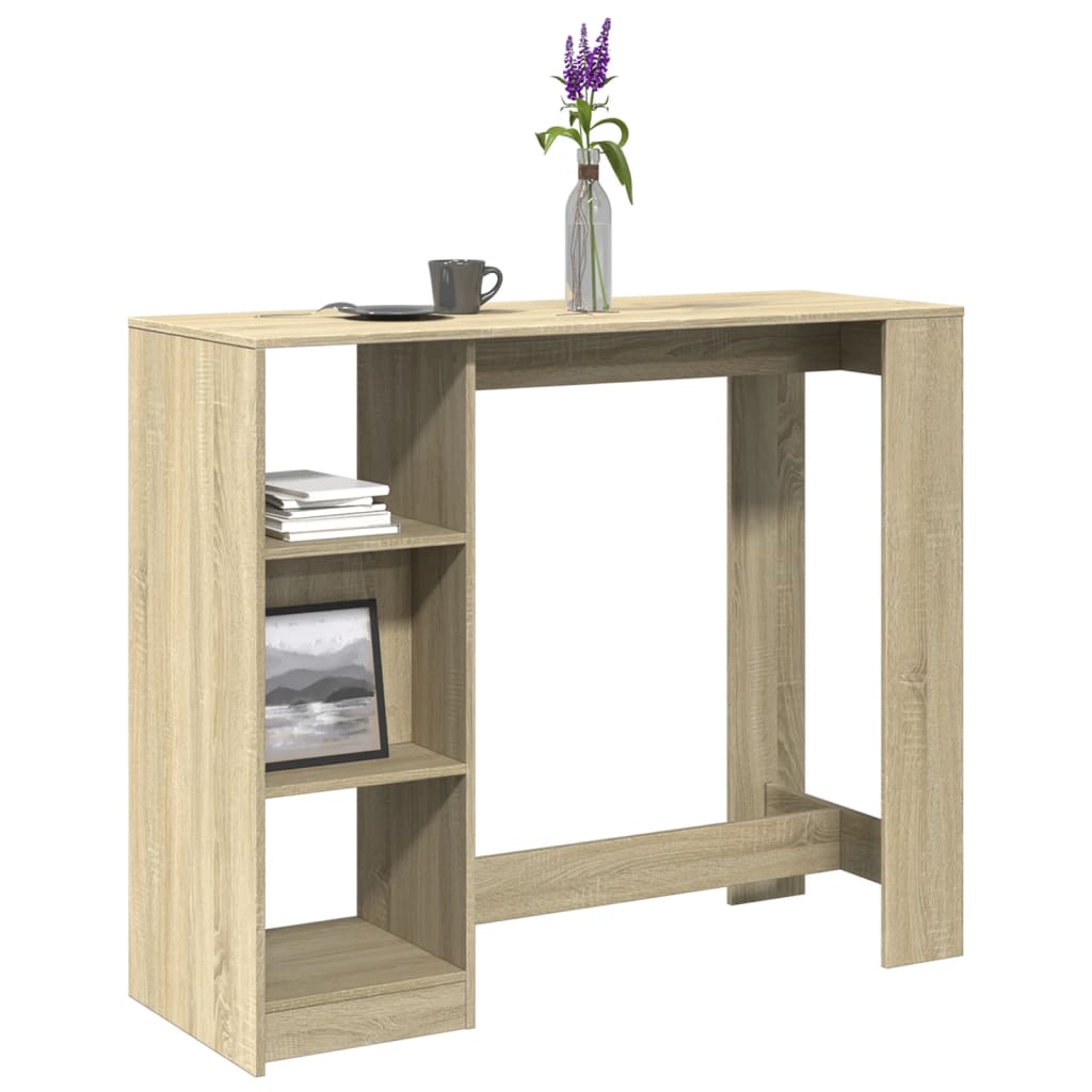 Baaripöytä/hyllyt Sonoma-tammi 124x46x103,5 cm tekninen puu