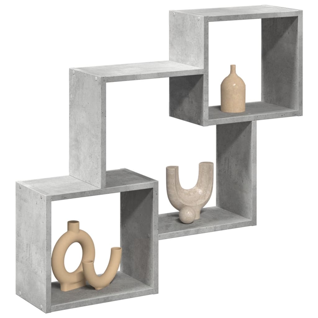 Seinäkaappi 78x18x71 cm betoninharmaa tekninen puu