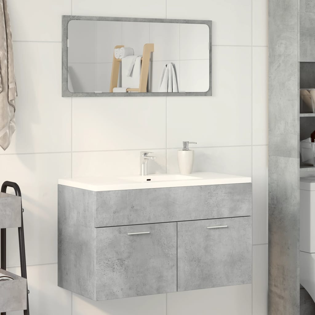 Allaskaappi korkeakiilto betoninharmaa 80x38,5x46 cm lastulevy