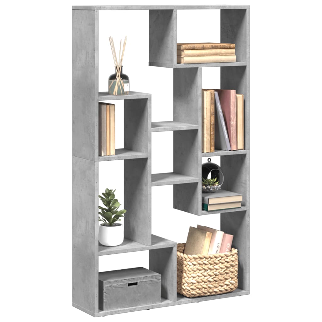 Kirjahylly betoninharmaa 72x20x120 cm tekninen puu