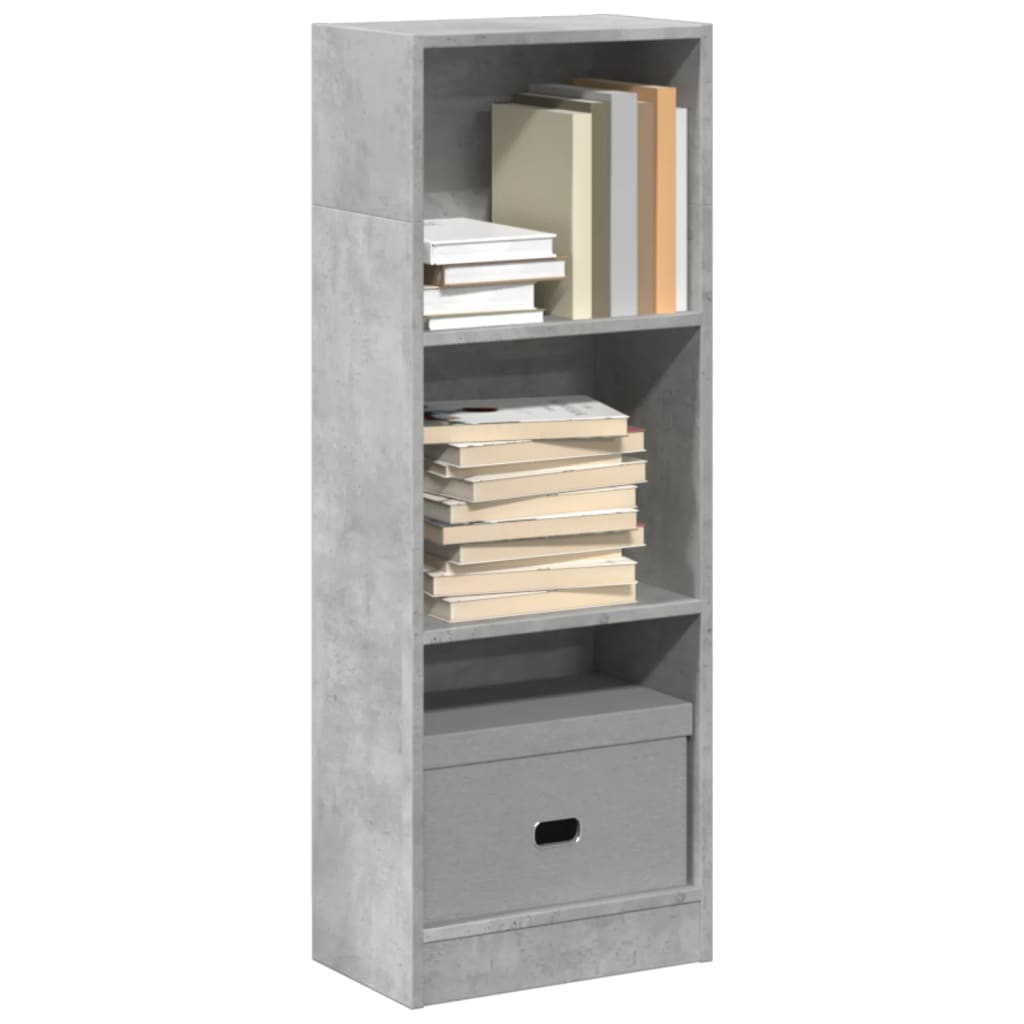 Kirjahylly betoninharmaa 40x24x109 cm tekninen puu