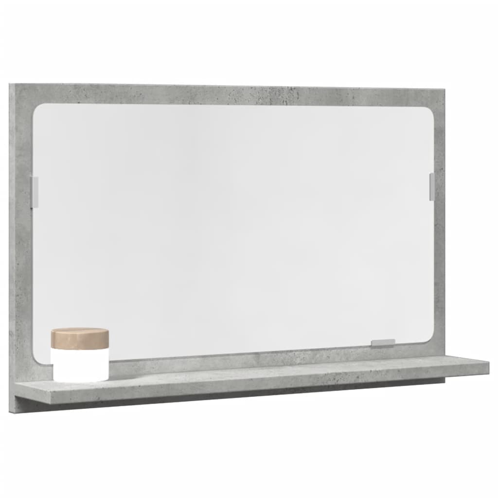 Kylpyhuoneen peilikaappi betoninharmaa 60x11x37 cm lastulevy