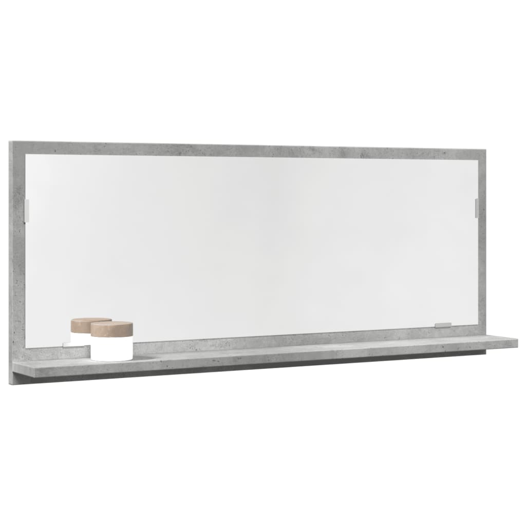 Kylpyhuoneen peilikaappi betoninharmaa 90x11x37 cm tekninen puu