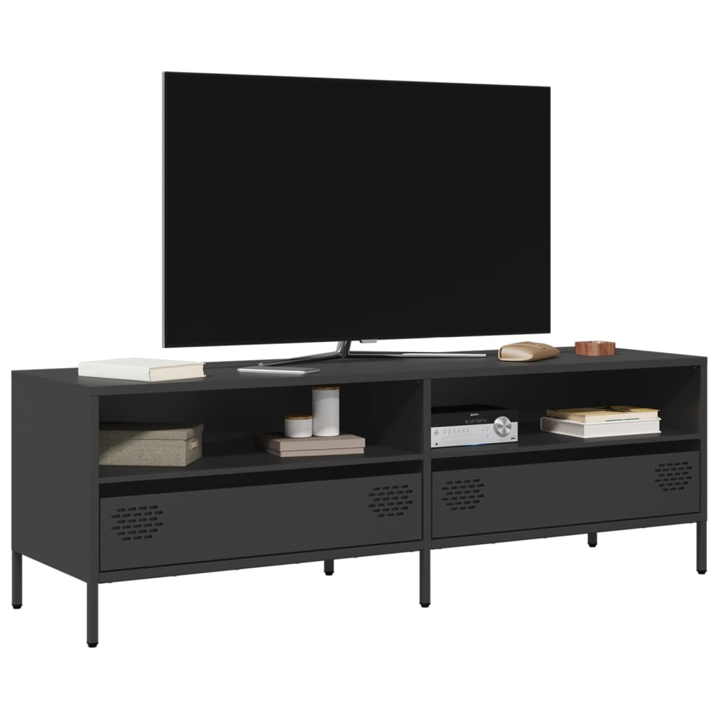 TV-taso musta 135x39x43,5 cm kylmävalssattu teräs