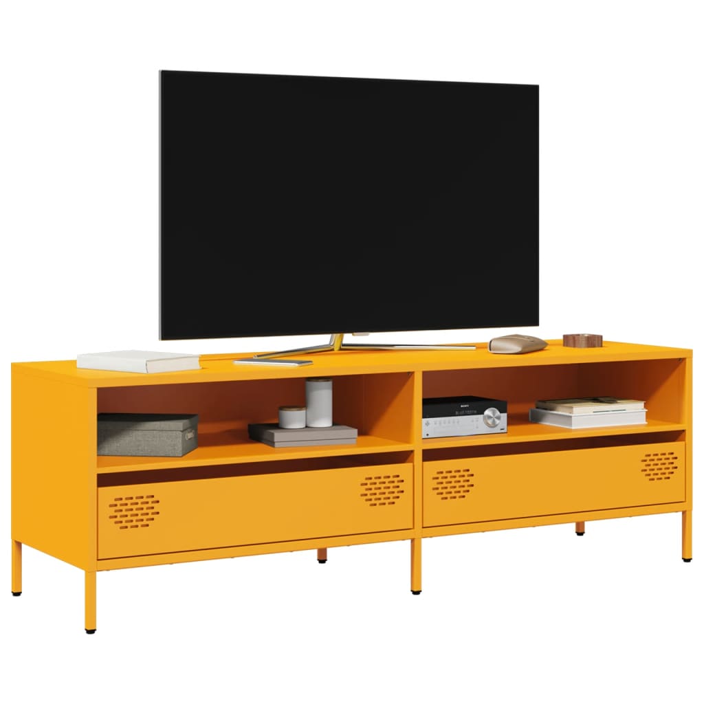 TV-taso sinapinkeltainen 135x39x43,5 cm kylmävalssattu teräs