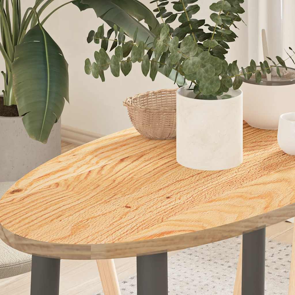 Pöytälevy 80x40x2 cm massiivipuutammea ovaali