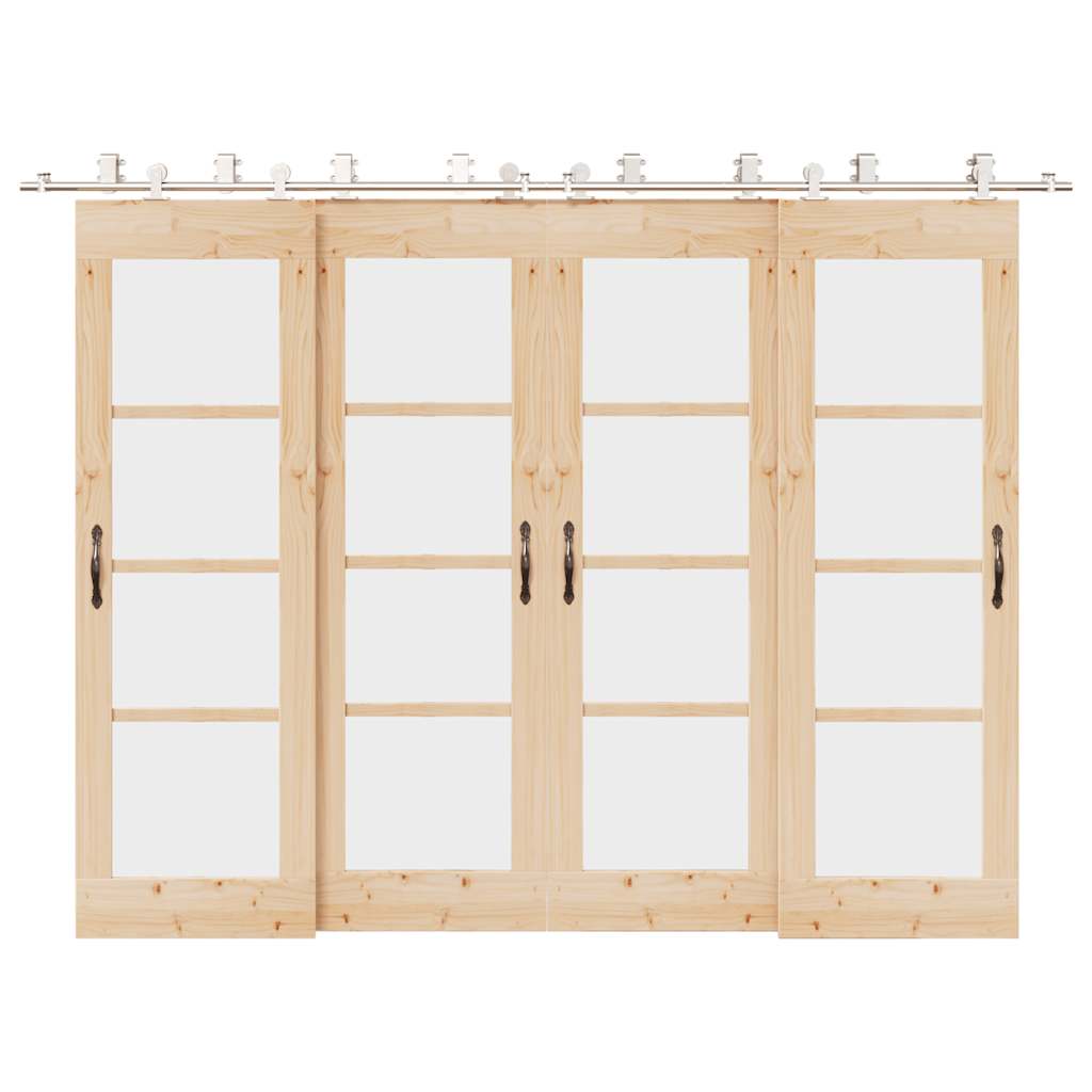 Liukuoven asennustarvikkeet 366 cm ruostumaton teräs hopea