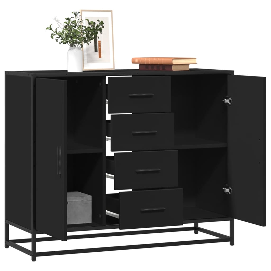 Senkki musta 92x35x76 cm tekninen puu