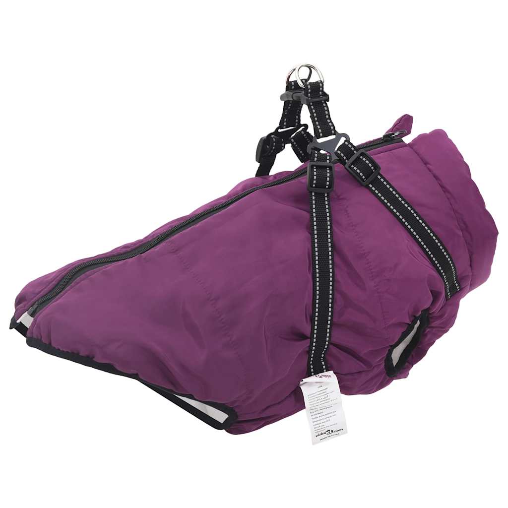 Koiran takki valjailla vedenpitävä heijastava violetti L48