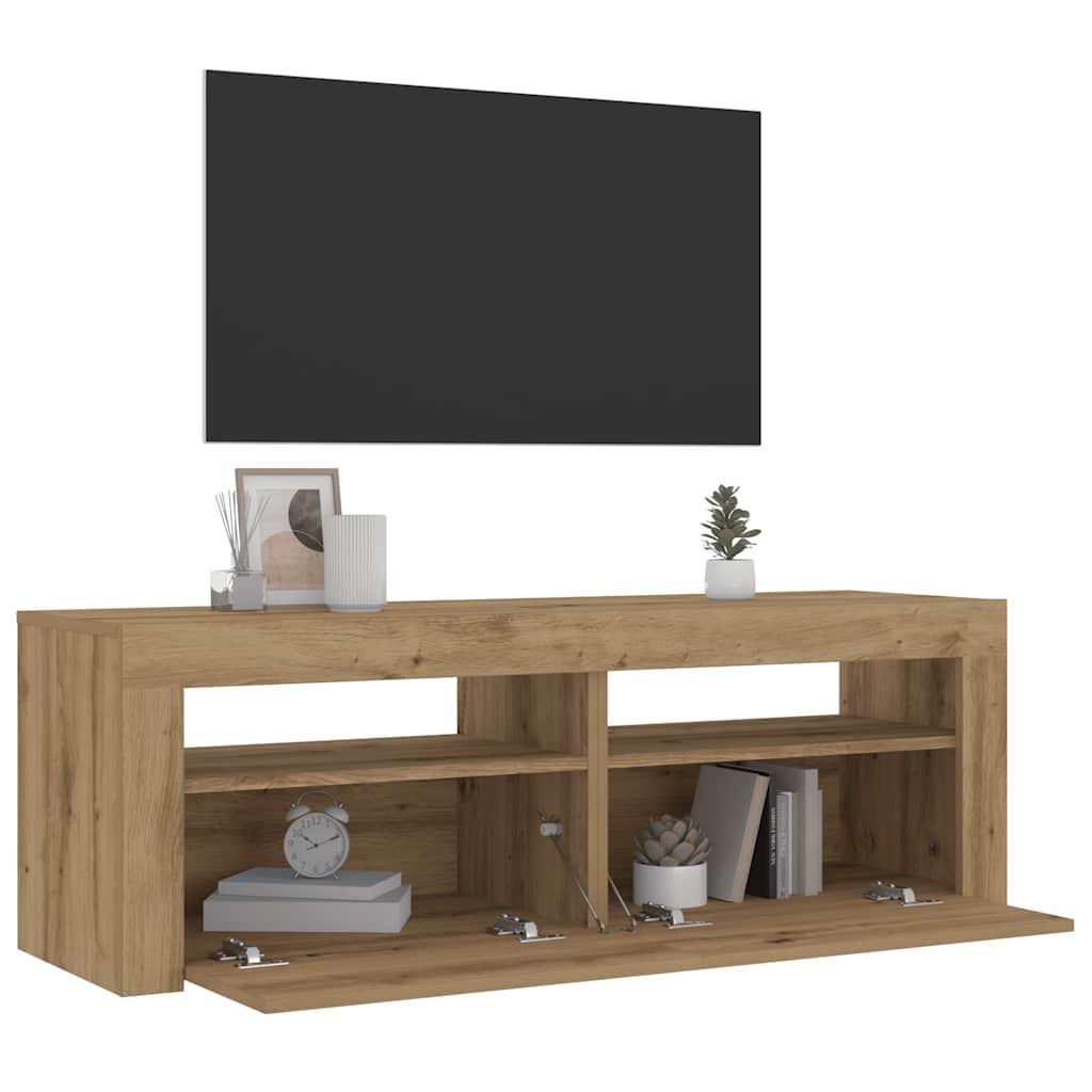 Yöpöydät 2 kpl LED-valoilla käsityöläinen tammi 60x35x40 cm
