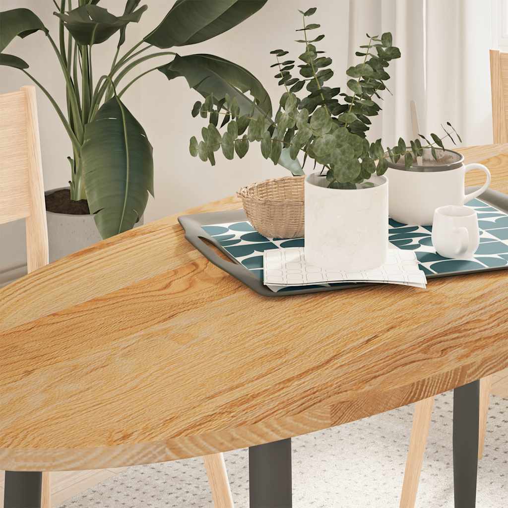 Pöytälevy Vaaleanruskea 140x60x2 cm Massiivipuu Tammi Soikea