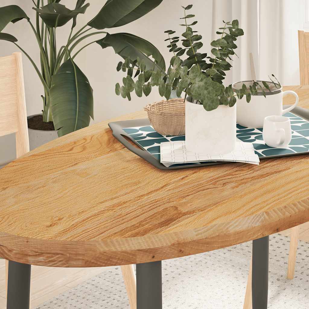 Pöytälevy Vaaleanruskea 120x60x4 cm Massiivipuu Tammi Soikea