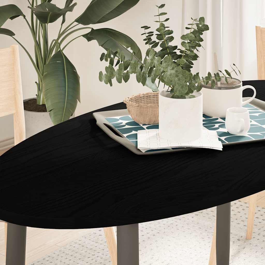 Pöytälevy Tummanruskea 120x60x2 cm Massiivipuu Tammi Soikea