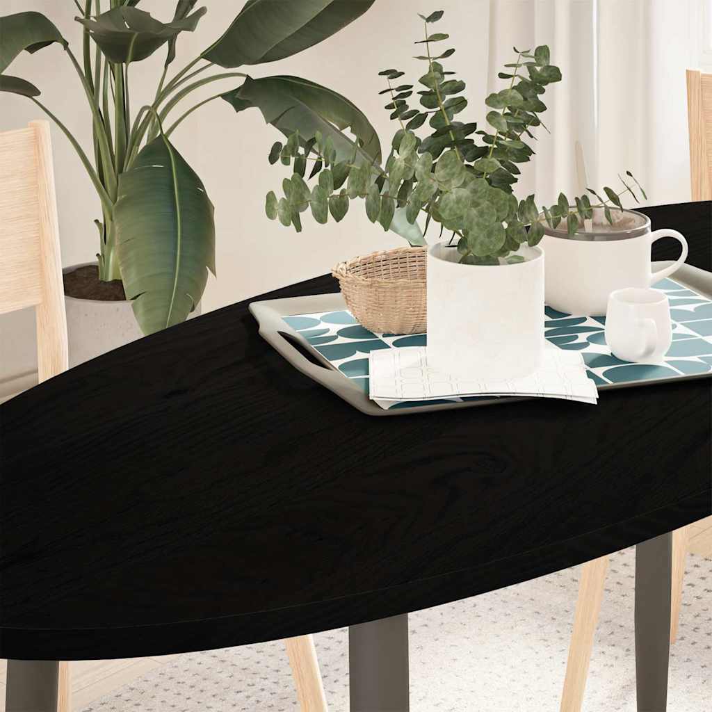 Pöytälevy Tummanruskea 140x60x2 cm Massiivipuu Tammi Soikea
