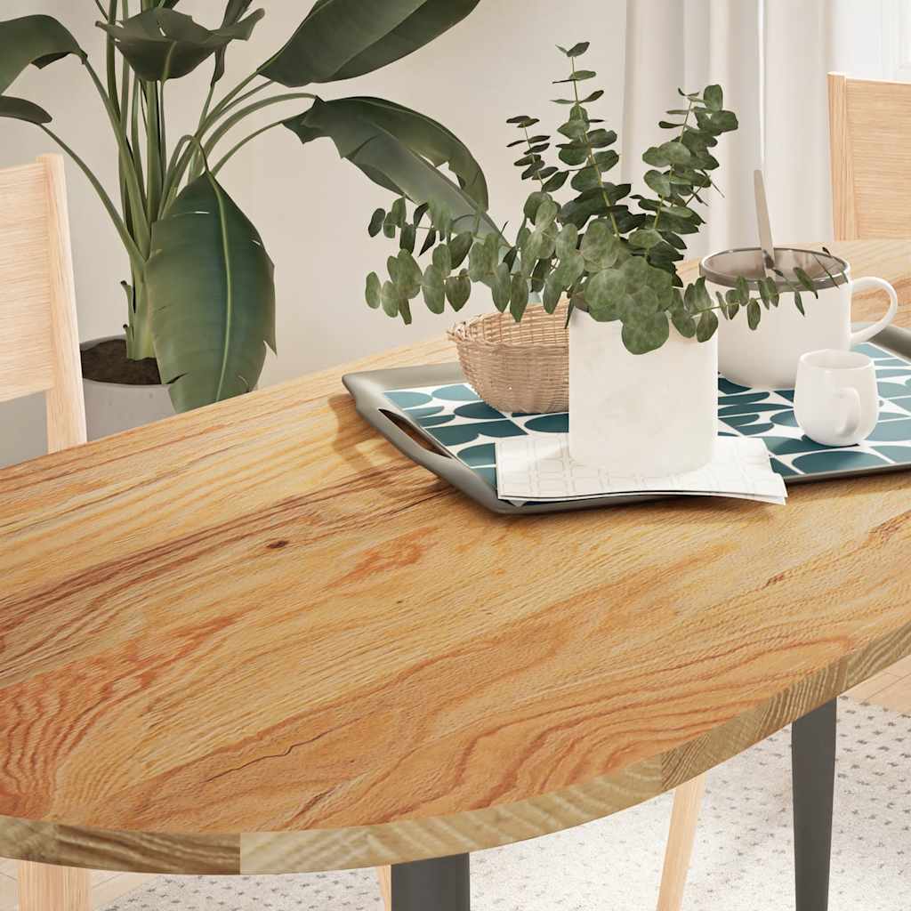 Pöytälevy Vaaleanruskea 140x60x2 cm Massiivipuu Tammi Soikea