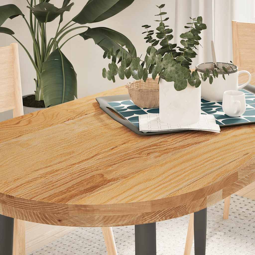 Pöytälevy Vaaleanruskea 120x60x4 cm Massiivipuu Tammi Soikea