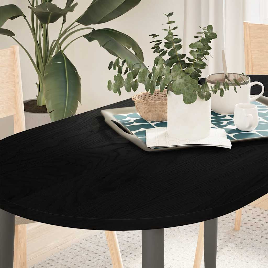 Pöytälevy Tummanruskea 120x60x2 cm Massiivipuu Tammi Soikea