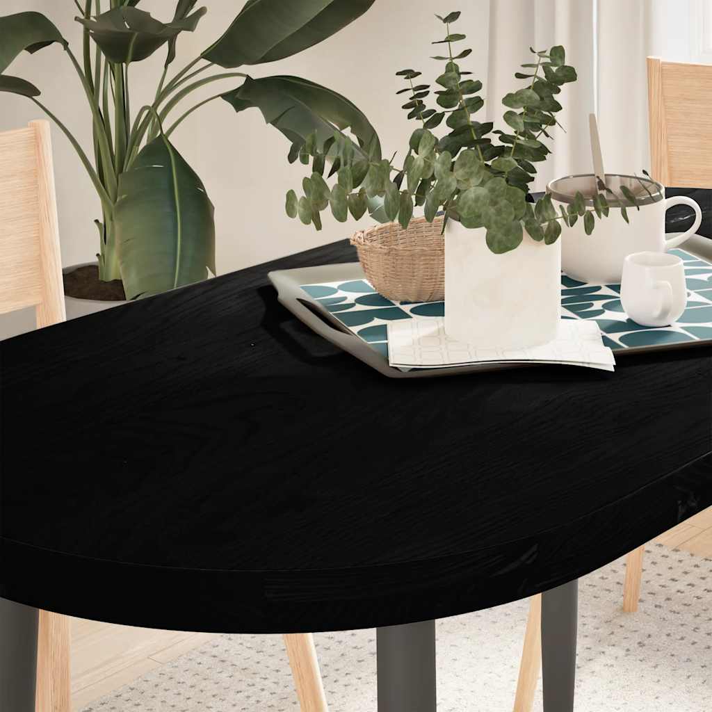 Pöytälevy Tummanruskea 120x60x4 cm Massiivipuu Tammi Soikea