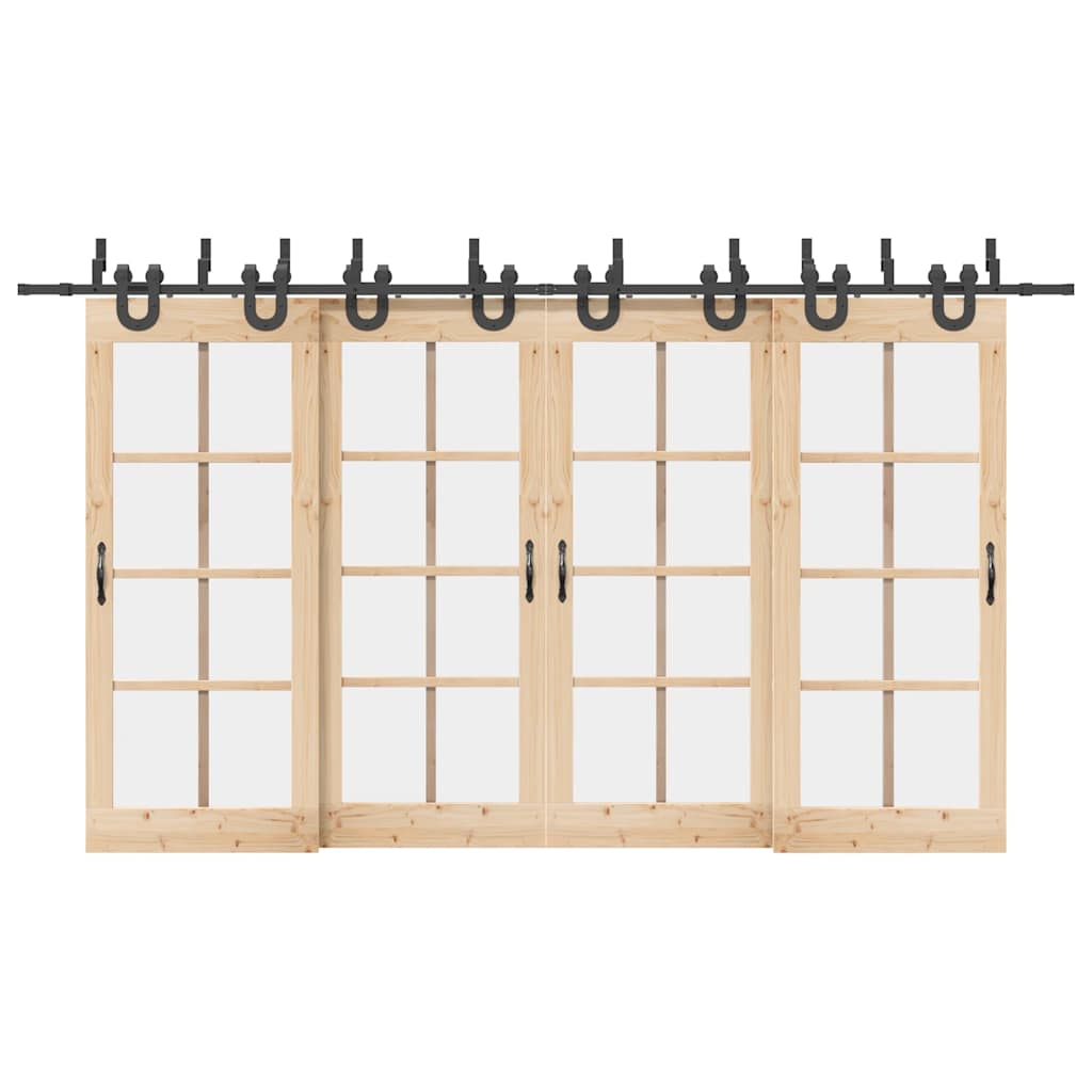 Liukuovi Hardware Kit 400 cm Teräs Musta