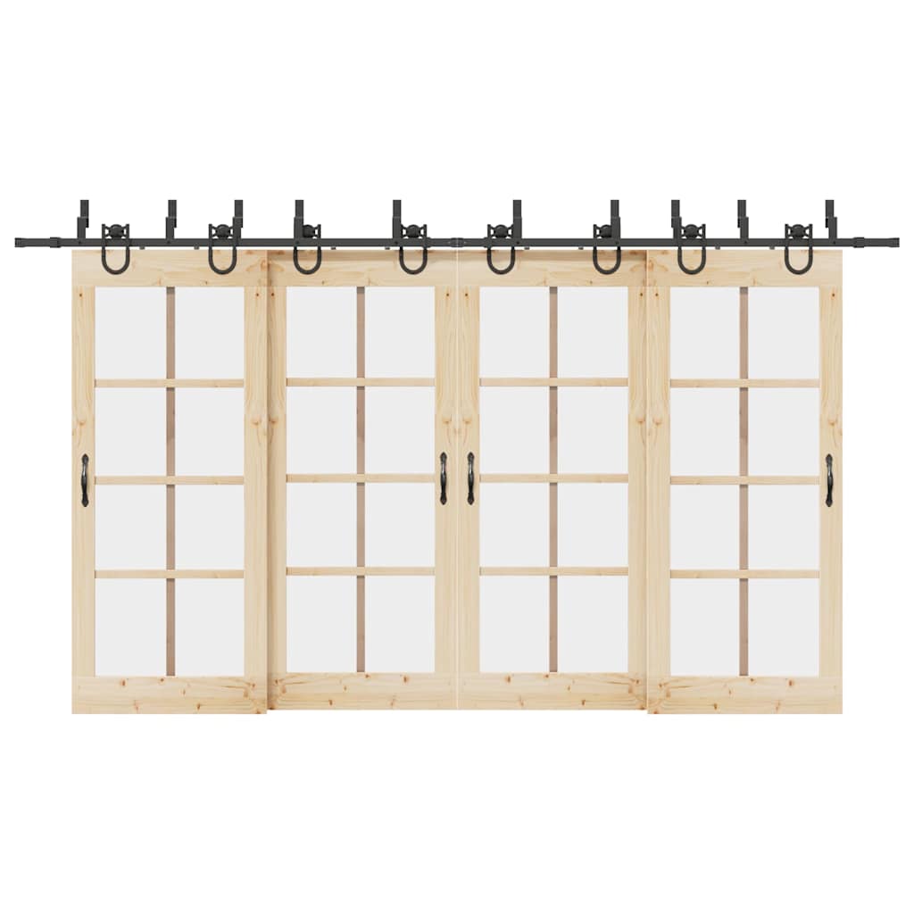Liukuovi Hardware Kit 400 cm Teräs Musta