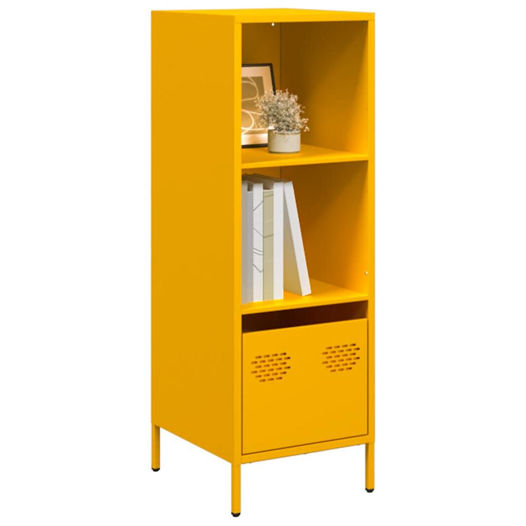 Highboard Sinapinkeltainen 35x39x103,5 cm Teräs