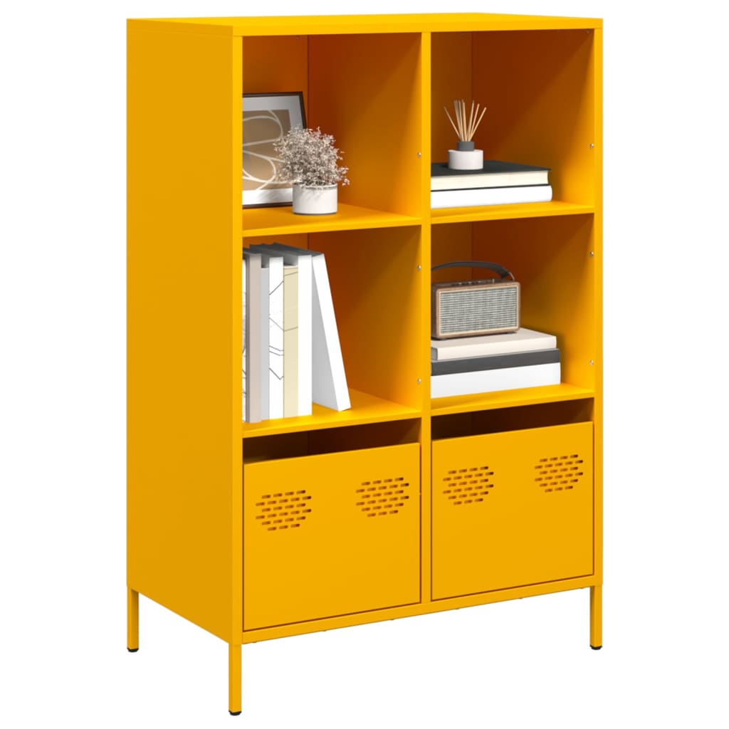 Highboard Sinapinkeltainen 68x39x103,5 cm Teräs