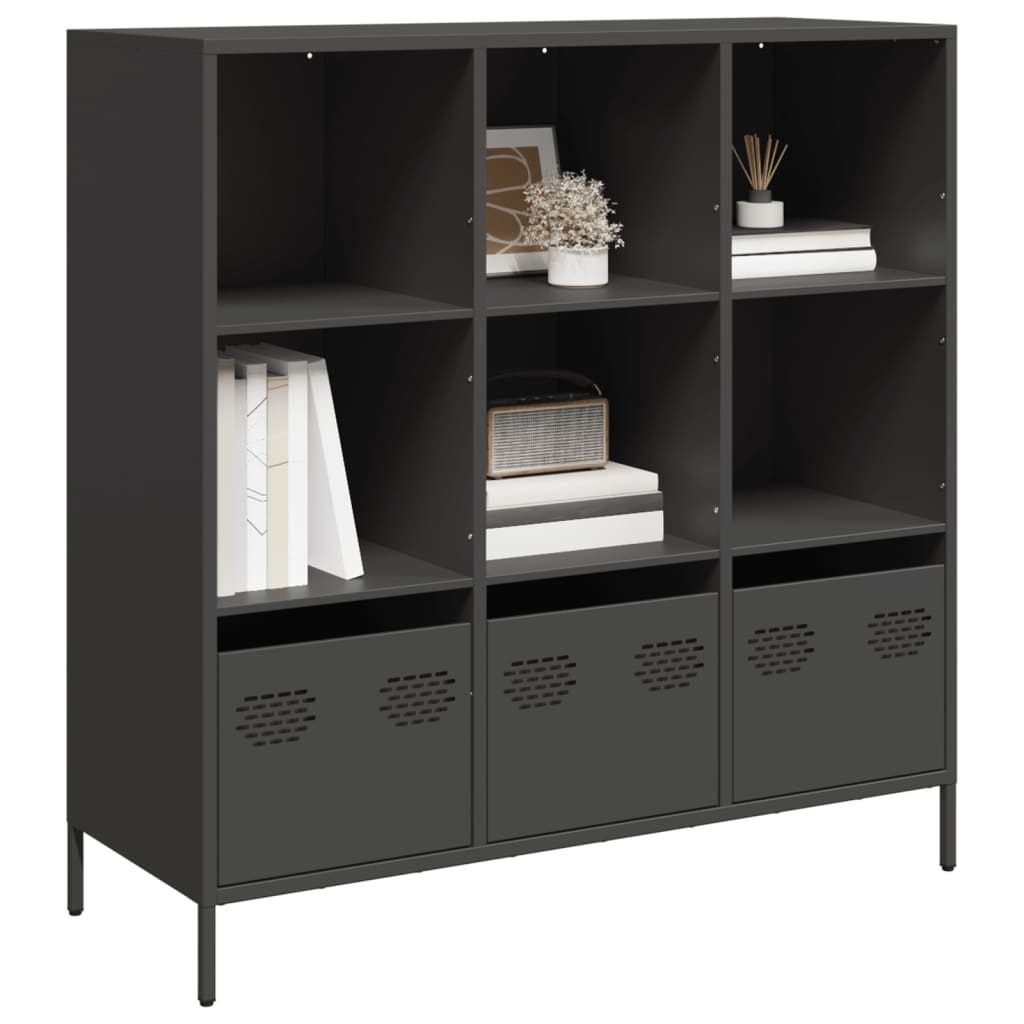 Highboard Musta 101,5x39x103,5 cm Teräs