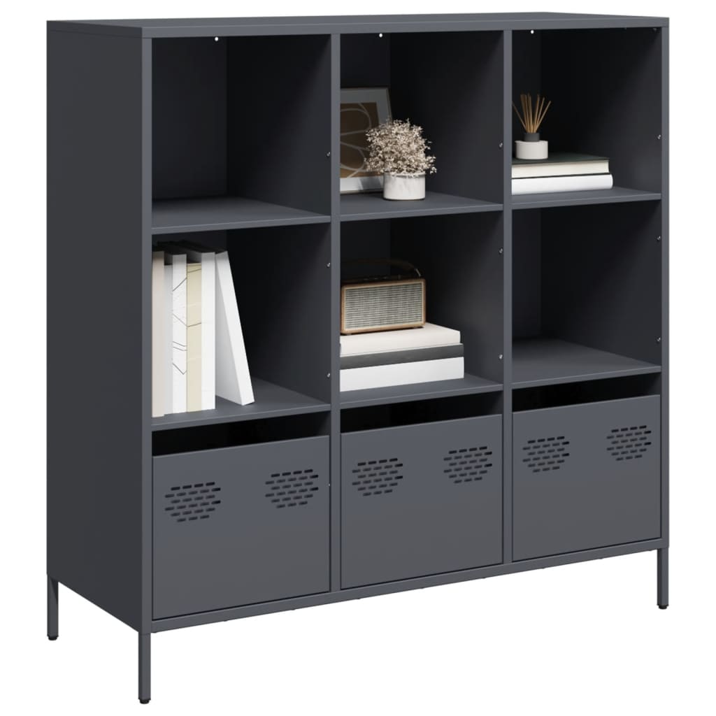 Highboard Antrasiitti 101,5x39x103,5 cm teräs