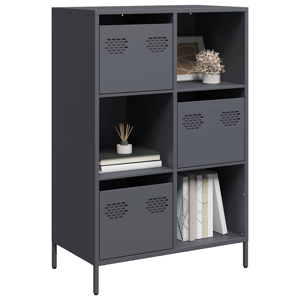 Highboard Antrasiitti 68x39x103,5 cm Teräs