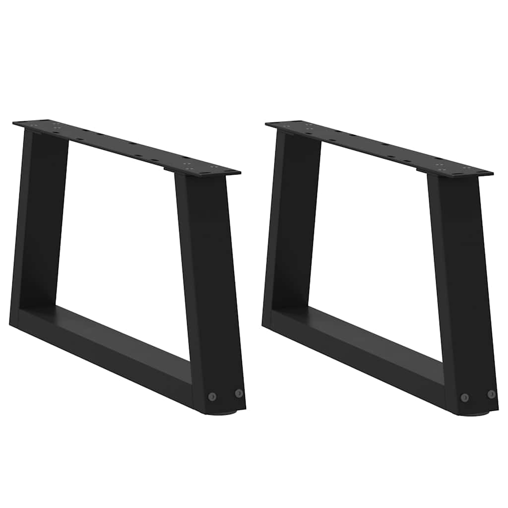 Ruokapöydän jalat V-muoto 2 kpl Musta 60x(30-31,3) cm Teräs