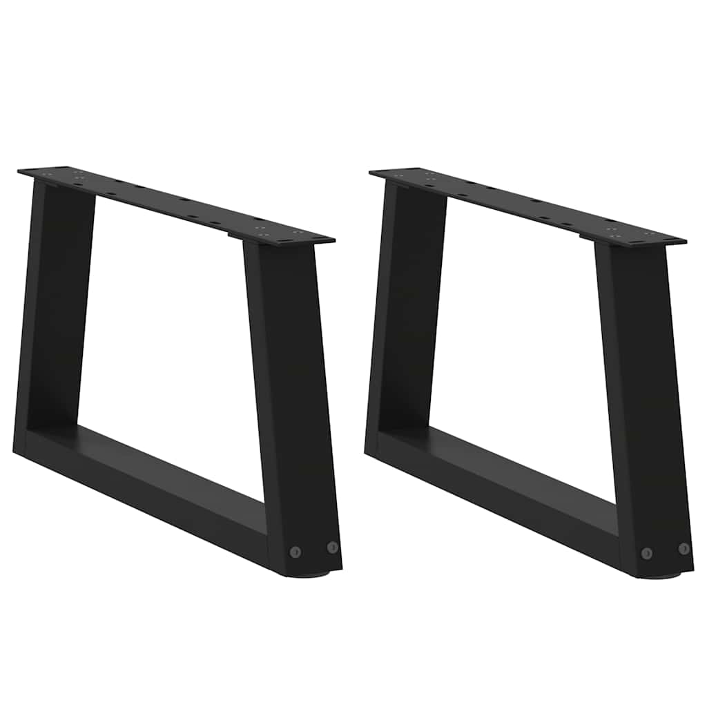 Ruokapöydän jalat V-muoto 2 kpl Musta 70x(30-31,3) cm Teräs