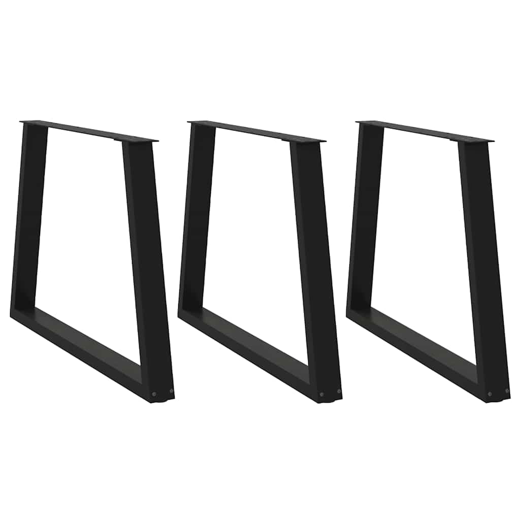 Ruokapöydän jalat V-muoto 3 kpl Musta 90x(72-73,3) cm Teräs