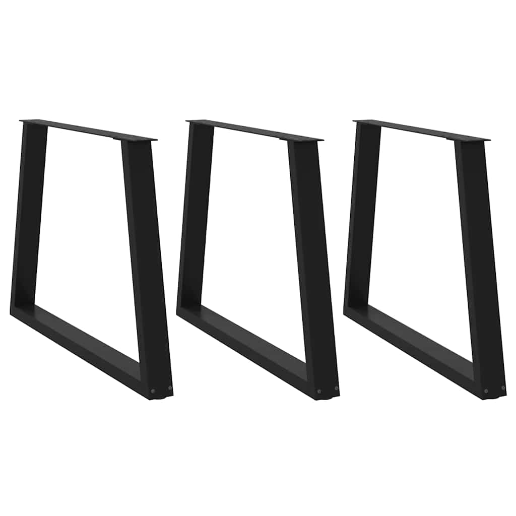 Ruokapöydän jalat V-muoto 3 kpl Musta 100x(72-73,3) cm Teräs