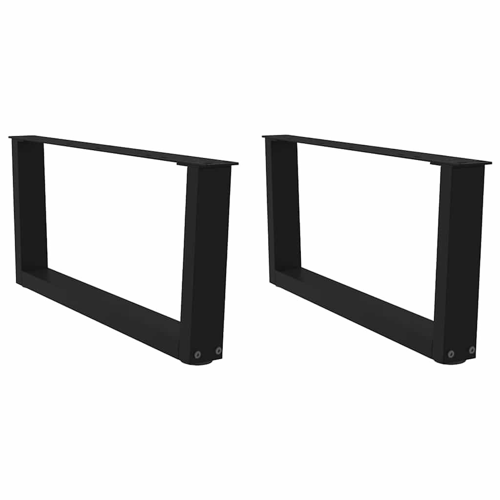 Ruokapöydän jalat V-muoto 2 kpl Musta 70x(30-31,3) cm Teräs