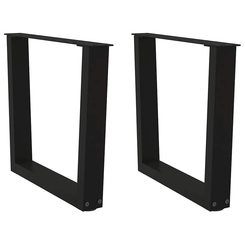 Ruokapöydän jalat V-muoto 2 kpl Musta 50x(42-43,3) cm Teräs