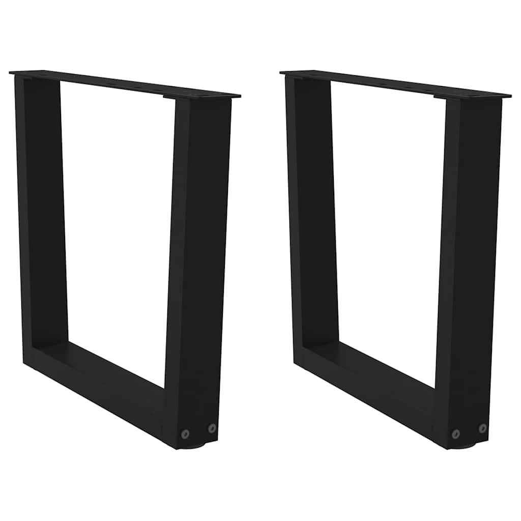 Ruokapöydän jalat V-muotoinen 2 kpl Musta 60x(42-43,3) cm Teräs