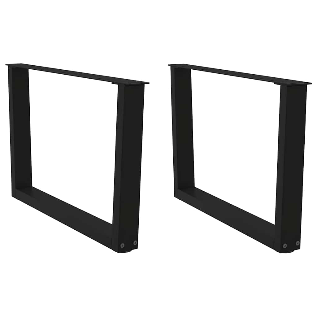 Ruokapöydän jalat V-muotoinen 2 kpl Musta 70x(42-43,3) cm Teräs