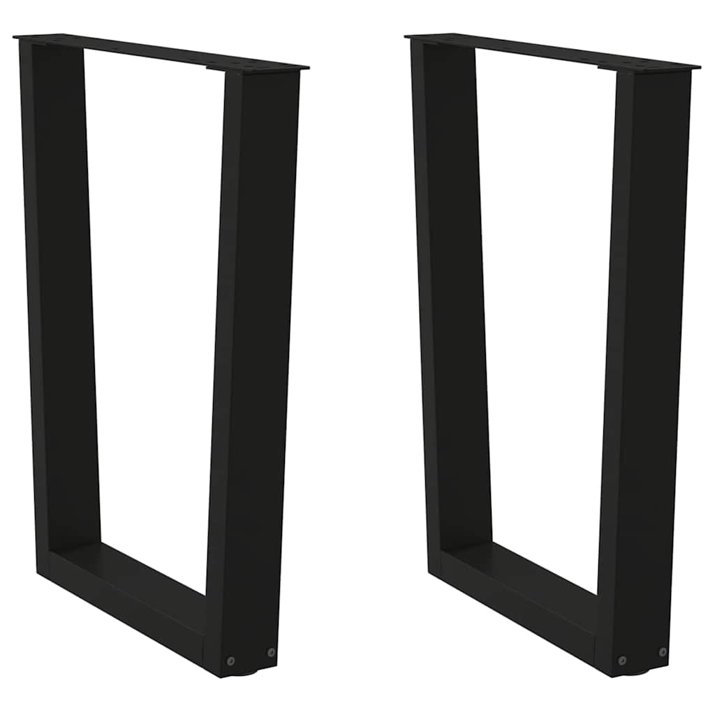 Ruokapöydän jalat V-muoto 2 kpl Musta 60x(72-73,3) cm Teräs