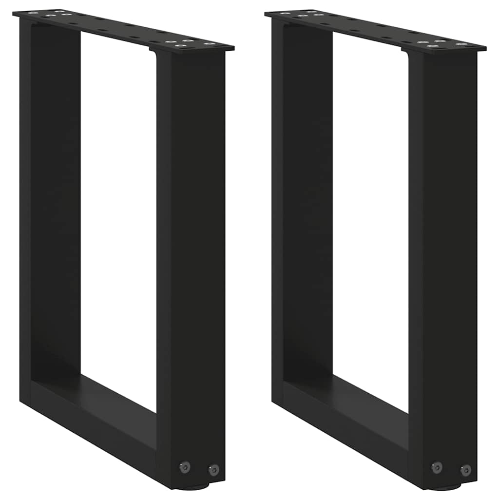 Sohvapöydän jalat U-muotoiset 2 kpl Musta 28x(42-43) cm Teräs