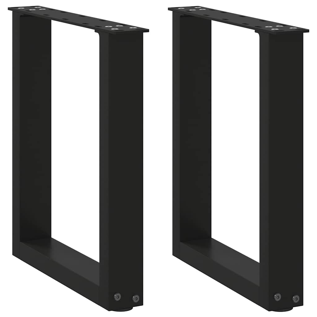 sohvapöydän jalat U-muotoiset 2 kpl Musta 38x(42-43) cm Teräs