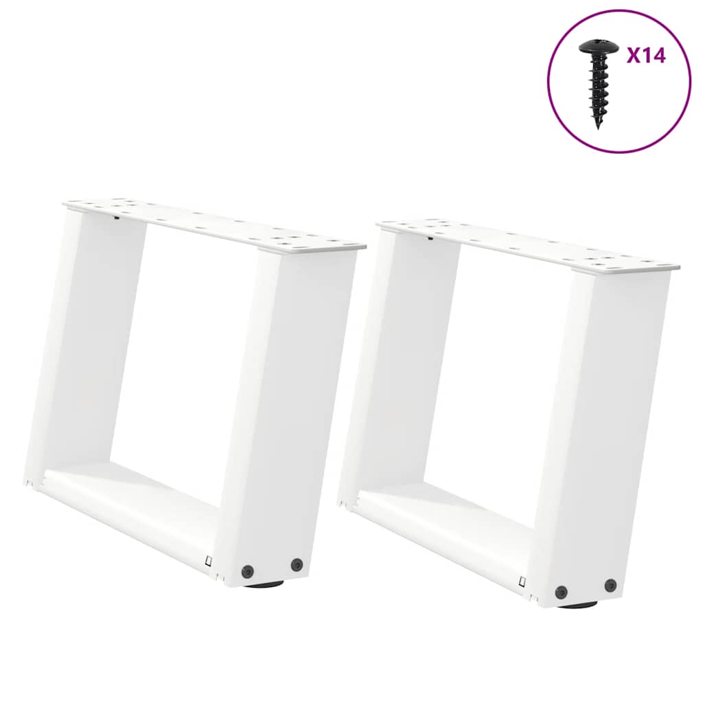 sohvapöydän jalat U-muotoiset 2 kpl Valkoinen 50x(30-31) cm