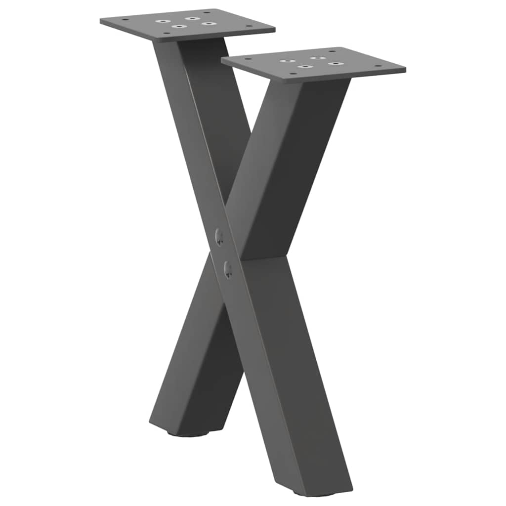 Sohvapöydän jalat X-muotoiset 2 kpl antrasiitti 37x(30-31) cm