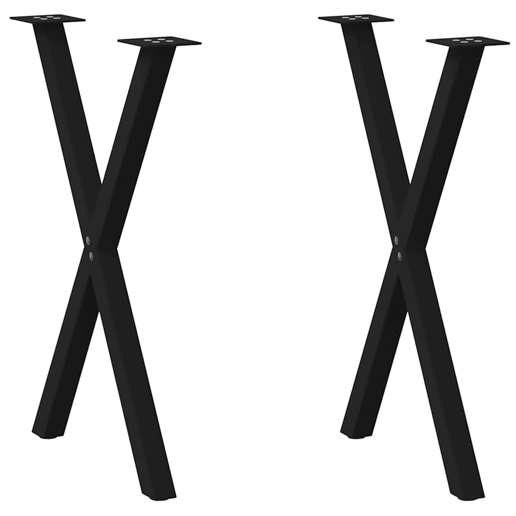 Ruokapöydän jalat X-muotoiset 2 kpl Musta 57x(72-73) cm Teräs