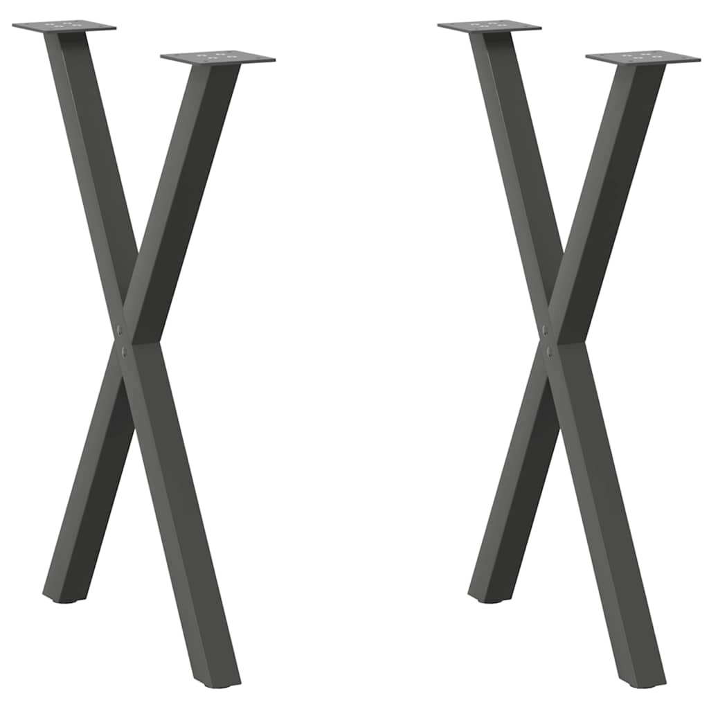 Ruokapöydän jalat X-muotoiset 2 kpl Antrasiitti 57x(72-73) cm