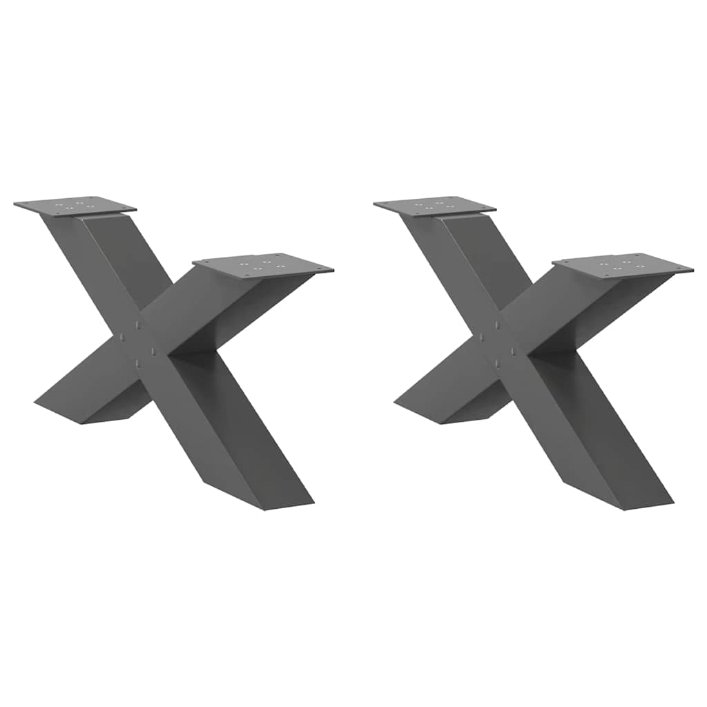 Sohvapöydän jalat X-muotoiset 2 kpl Antrasiitti 70x(30-31) cm