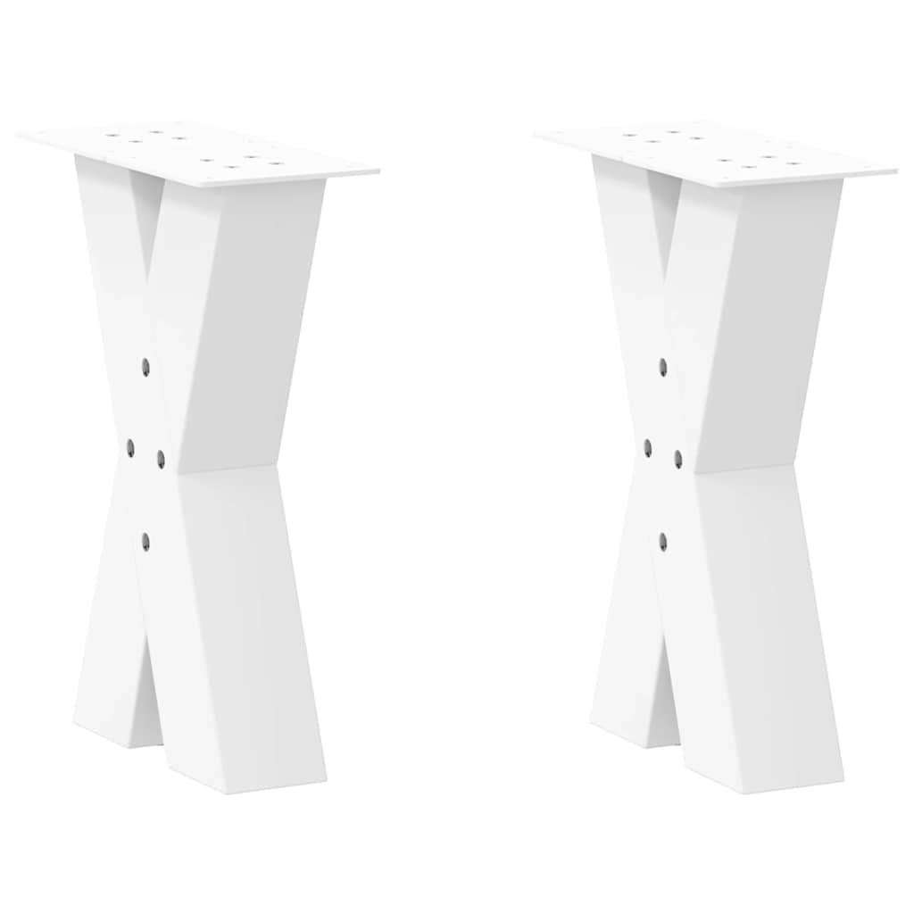 Sohvapöydän jalat X-muotoiset 2 kpl Valkoinen 28x(42-43) cm